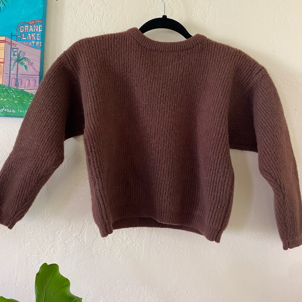 Ann Taylor vintage wool sweater. Cozy Brown Knit Sweater